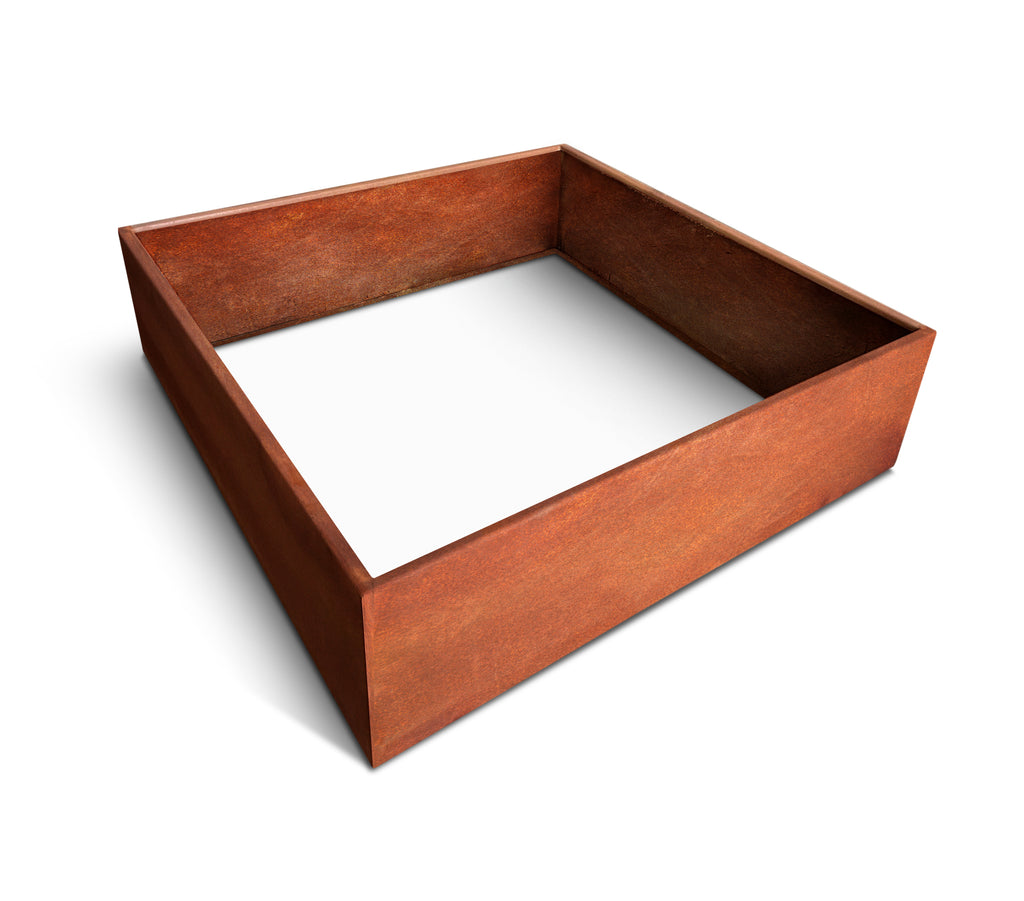 Donica corten bez dna 140×140×40h (cm) – warzywnik / zielnik